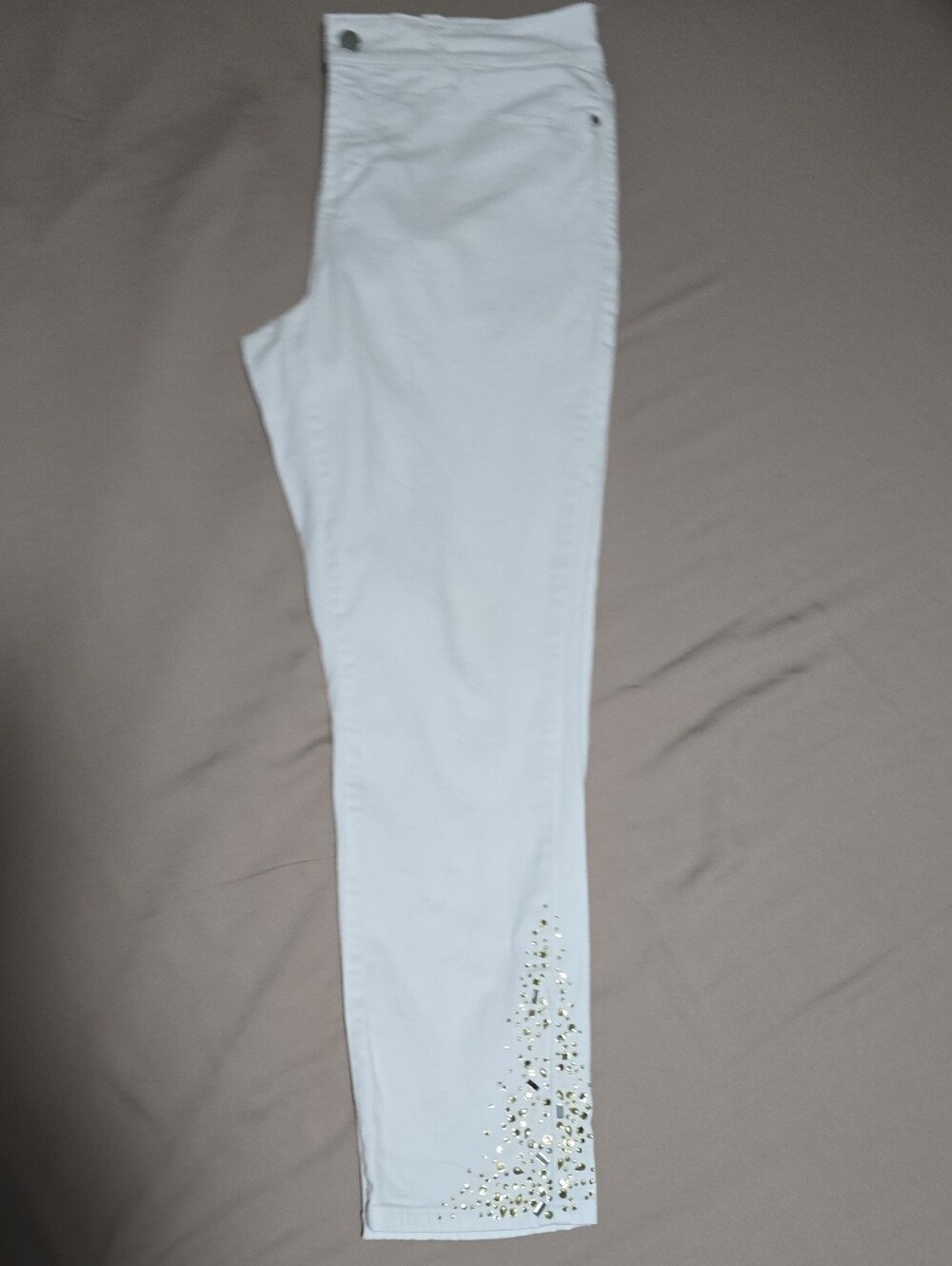 NYDJ Women’s White Embellished Jeans